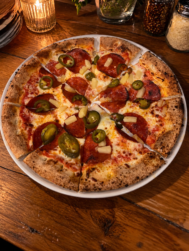 Pineapple Pepperoni & Jalapeño Pizza.